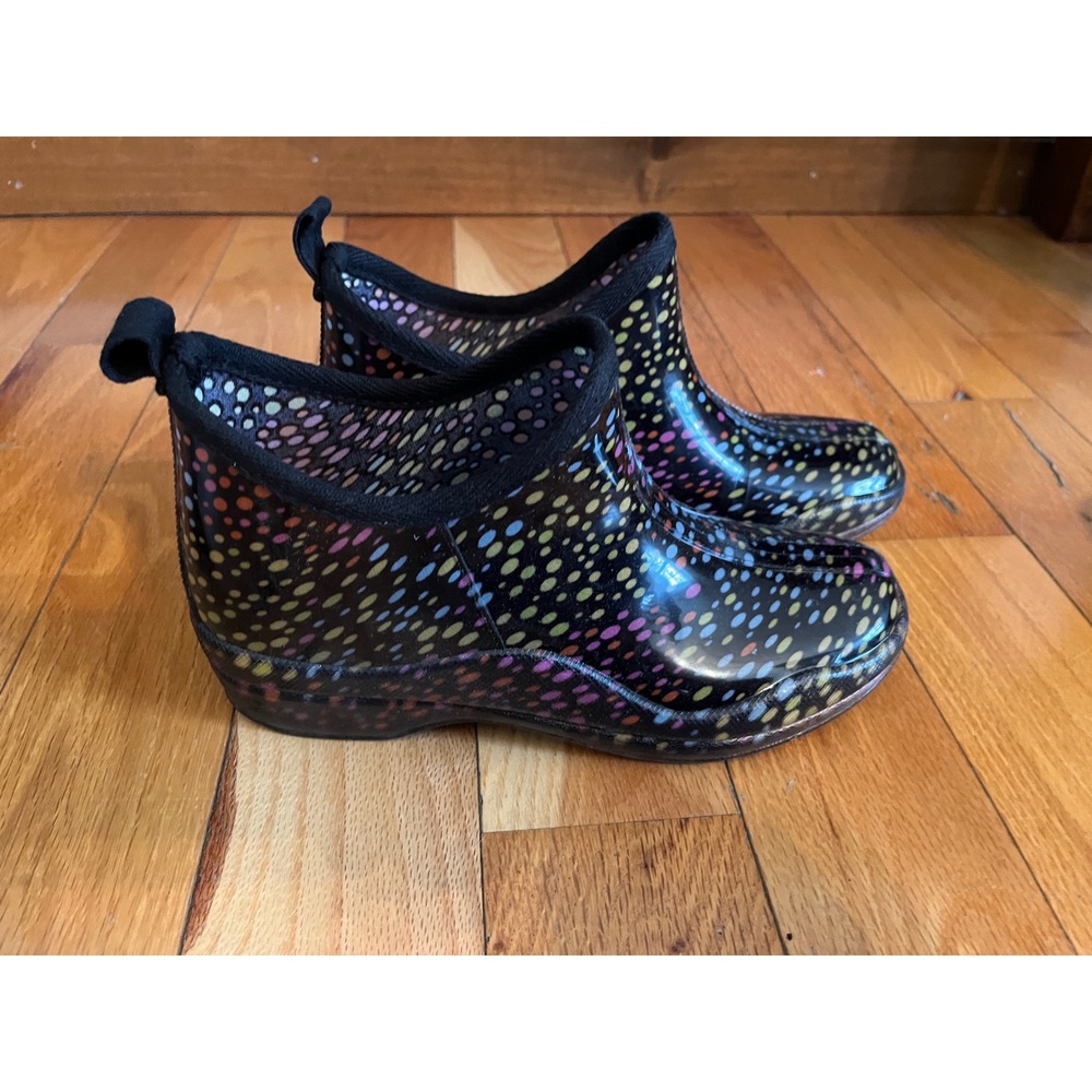Corkys Women's Stormy Colorful Dots Short Rain Boots Size 8 NWOT